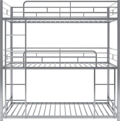 Black Triple Metal Bunk Bed Twin XL Full Queen Sizes