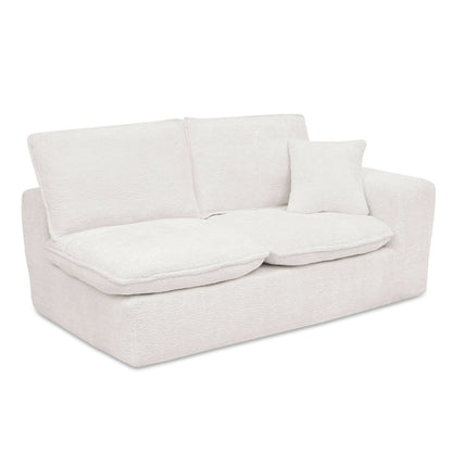 Modern Boucle L-Shaped Sectional Sofa with Two Moveable Ottomans,