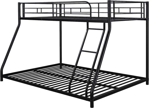 Heavy Duty Twin Over Full Metal Floor Bunk Bed With Ladder