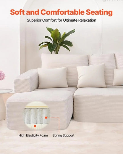 Modular Sectional Sofa, L Shaped Modular Sofa With Chaise, Cloud