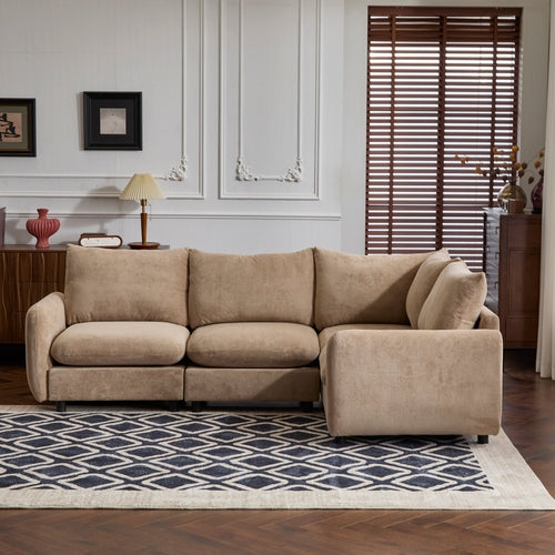 Modular Velvet Sectional Sofa Corner Chair – Convertible Upholstered