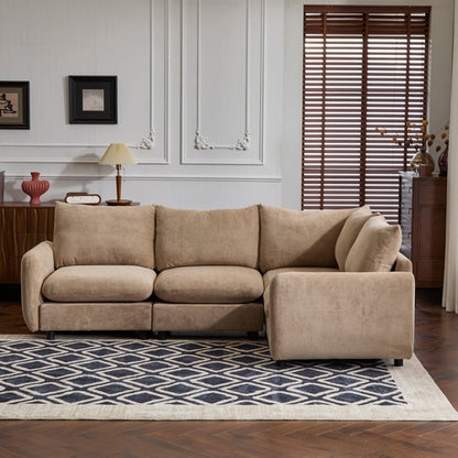 Modular Velvet Sectional Sofa Corner Chair – Convertible Upholstered