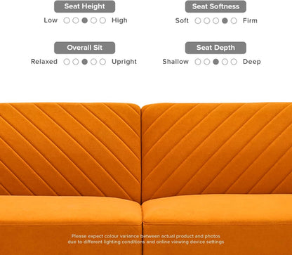 Chloe Futon Sofa Bed With Tapered Legs Adjustable Back