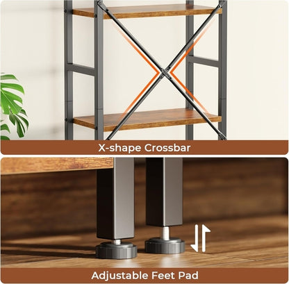 Triple 4 Tier Bookshelf, Bookcase with 11 Open Display Shelves, Wide