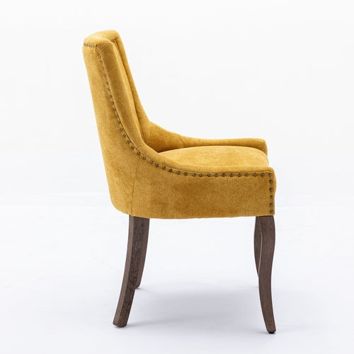 Ultra Side Dining Chair, Thickened Fabric with Solid Wood Legs and
