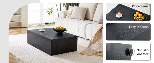 Modern Coffee Table – 39.3" Rectangular Accent Table with Textured