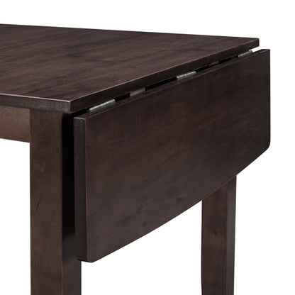3-Piece Wood Drop Leaf Breakfast Nook Dining Table Set with 2 X-back
