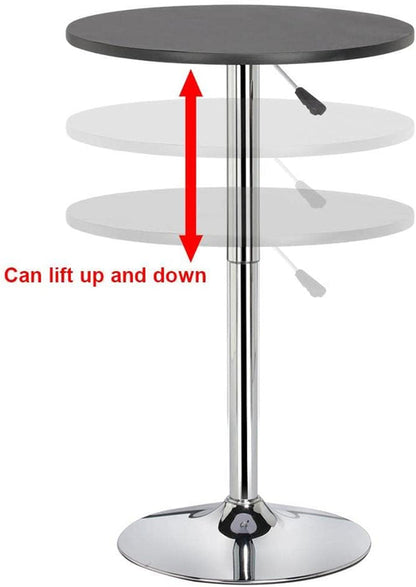 Black Bar Table With 360 Degree Swivel MDF Top Round