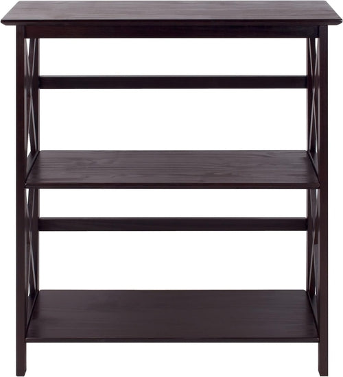 Three-Shelf Solid Wood Bookcase For Home Office Storage