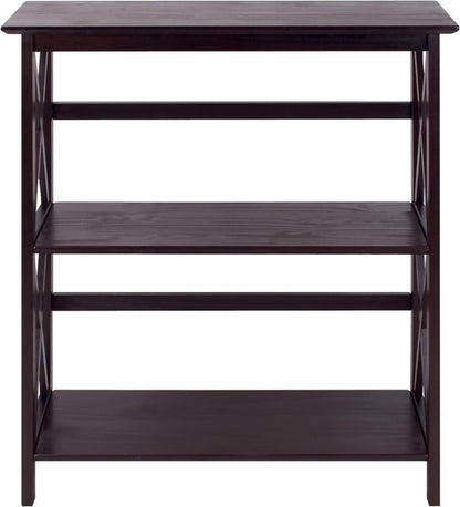 Three-Shelf Solid Wood Bookcase For Home Office Storage