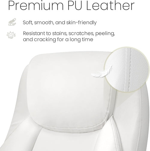 Ergonomic Office Chair PU Leather Executive Chair Padded Flip up