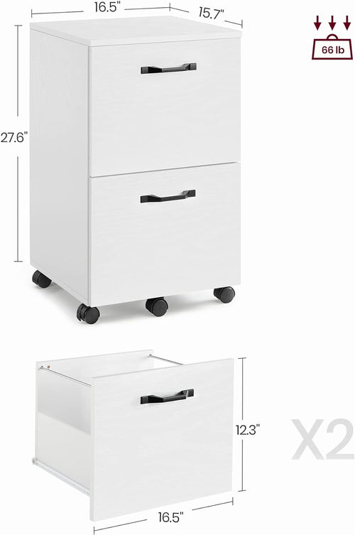 2 Drawer File Cabinet White Office Filing Cabinet For A4 And Letter