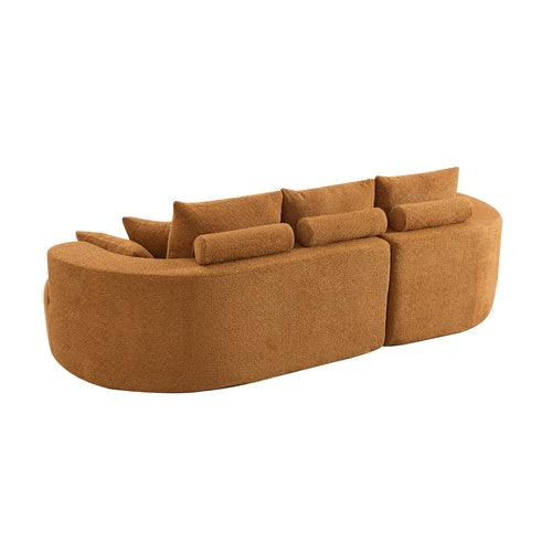 106" Curved Boucle Cloud Sectional Sofa with Chaise Lounge – 2-Piece