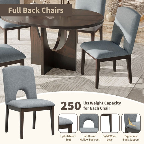 Modern 5-Piece Extendable Round Dining Table Set with 16.2inch