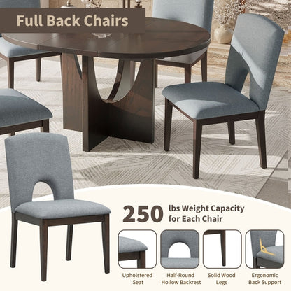 Modern 5-Piece Extendable Round Dining Table Set with 16.2inch