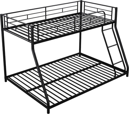 Heavy Duty Twin Over Full Metal Floor Bunk Bed With Ladder