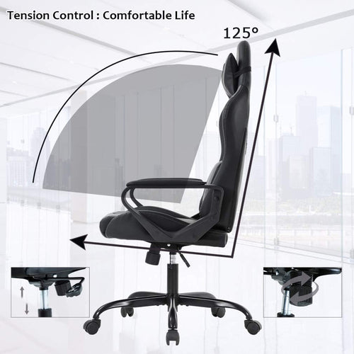 Gaming Chair With Ergonomic Adjustable Lumbar Support