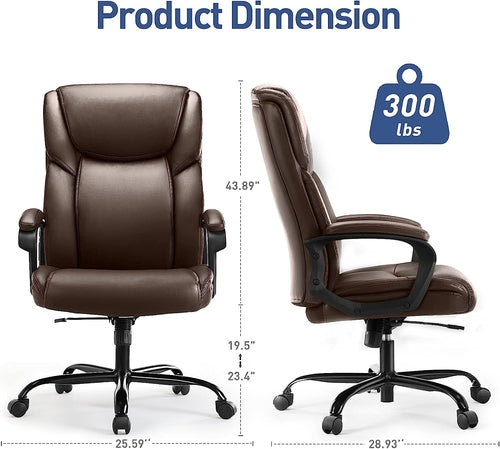 Ergonomic Big And Tall Leather Executive Office Desk Chair
