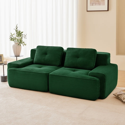 82 Modern L-Shaped Modular Sectional Sofa For Living Room, Corduroy