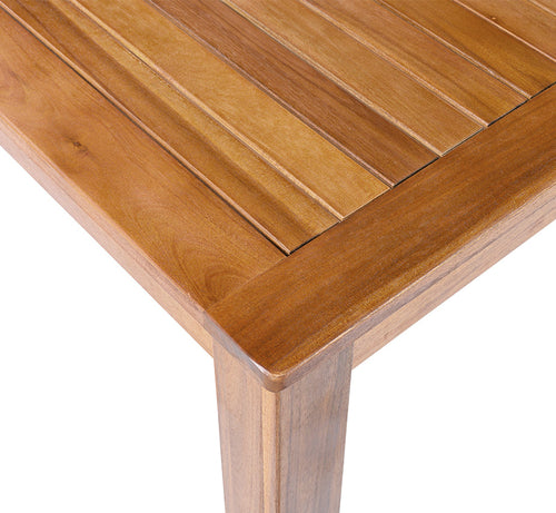 Patio 5pcs Wooden Dining Table Set, Outdoor 67''L Rectangular Table