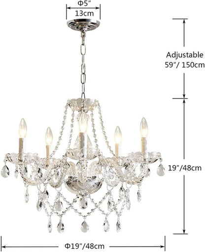 Saint Mossi 5 Light K9 Crystal Chandelier Ceiling Light