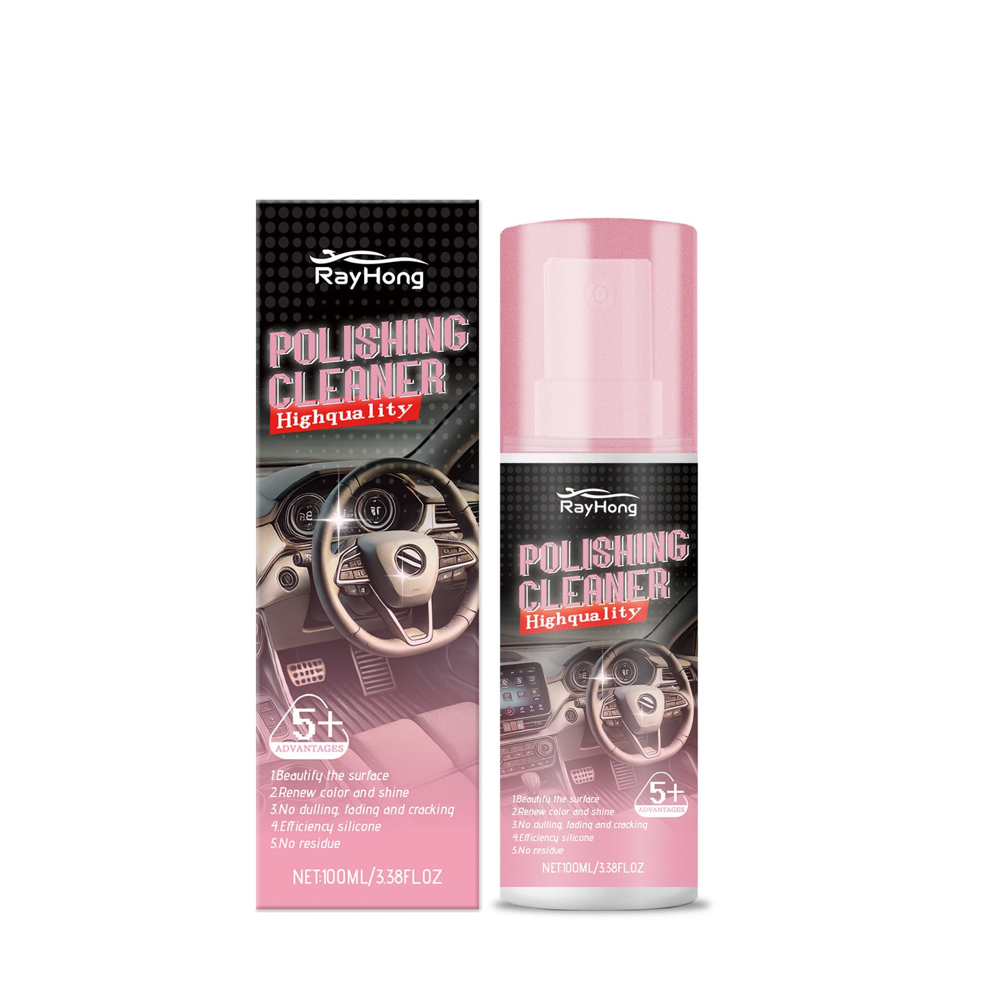 Rayhong Automotive Interior Polishing Agent, Automotive Leather Interior Maintenance, Cleaning, Care, Polishing And Refurbishment Agent