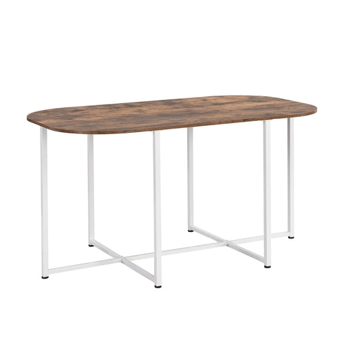 Modern 7-Piece Dining Table Set with Faux Marble Compact 55Inch