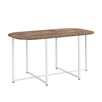 Modern 7-Piece Dining Table Set with Faux Marble Compact 55Inch