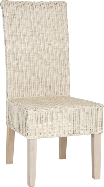 Grey Wicker Rattan 18 Inch Dining Chair For Living Room Safavieh