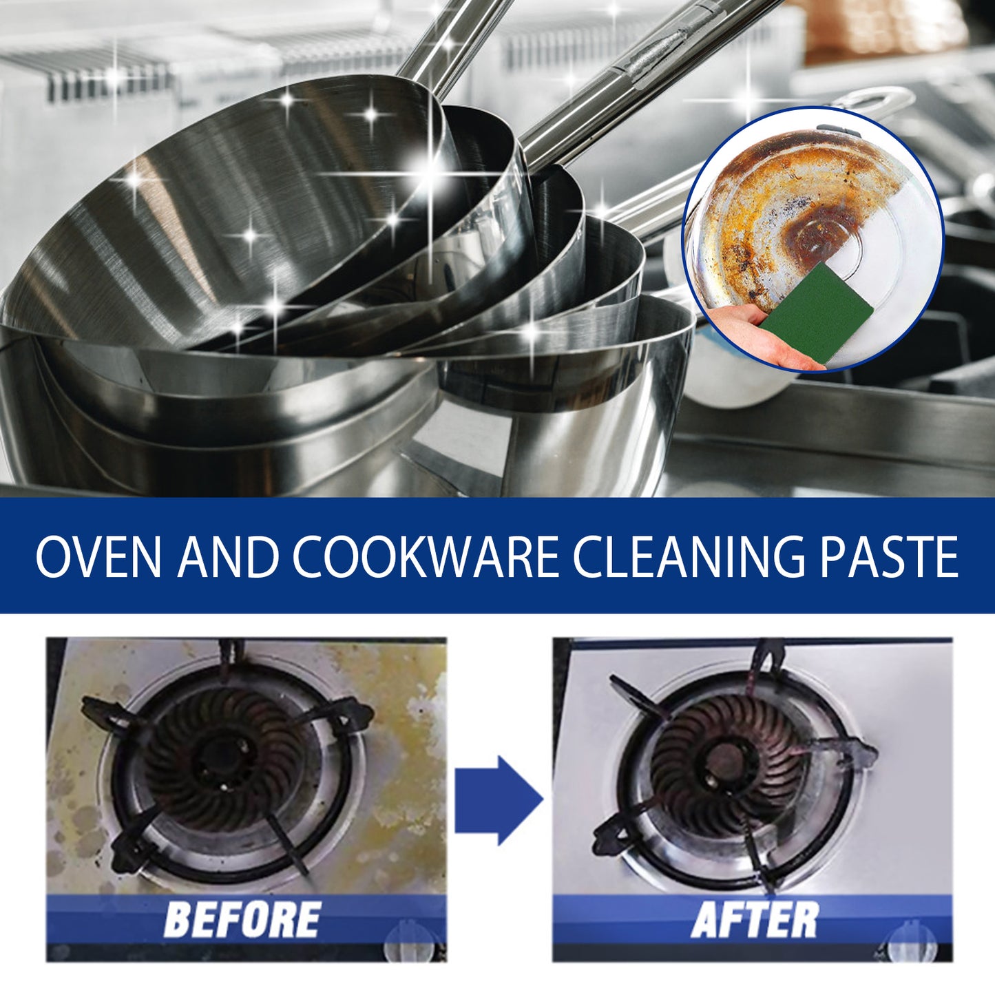 Stainless Steel Cleaning Cream Kitchen Kitchen Appliances Range Hood Heavy Oil Cleaning Rust Cleaning Cream