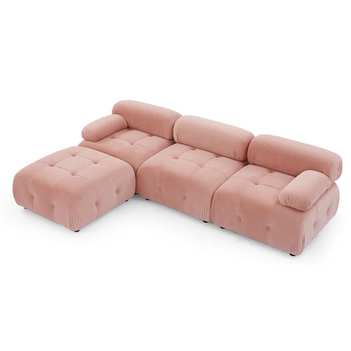 Modular Sectional Sofa, Button Tufted Design with DIY L-Shaped Layout,