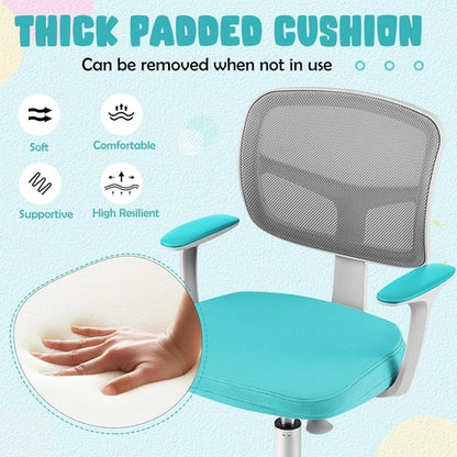 Ergonomic Kids Desk Chair With Lumbar Support Cyan