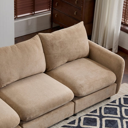 Modular Velvet Sectional Sofa Corner Chair – Convertible Upholstered