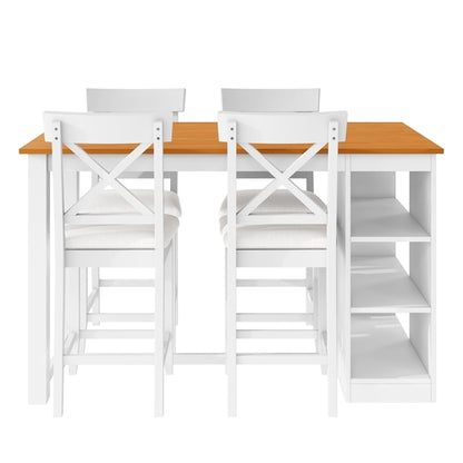60'Lx30'W Solid Wood Farmhouse Counter Height Dining Table Set with