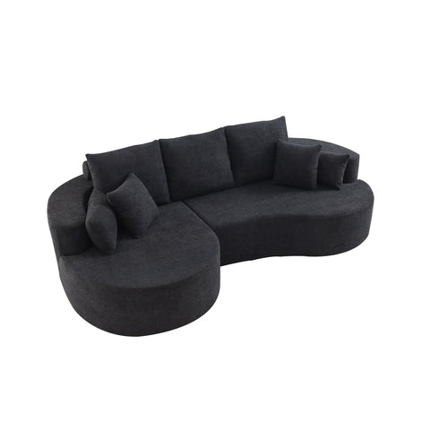 106" Curved Boucle Cloud Sectional Sofa with Chaise Lounge – 2-Piece