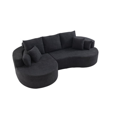 106" Curved Boucle Cloud Sectional Sofa with Chaise Lounge – 2-Piece