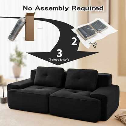 82 Modern L-Shaped Modular Sectional Sofa For Living Room, Corduroy