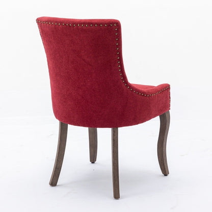 Ultra Side Dining Chair, Thickened Fabric with Solid Wood Legs and