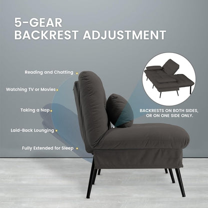 68 Inch Convertible Futon Sofa Bed With Adjustable Backrest