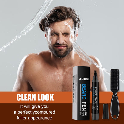 Foreign Trade Cross-Border Beard Filler Pen Kit, Waterproof, Sweat Resistant, Makeup Free Beard Pen Beard Pen
