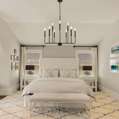 Black Farmhouse Chandelier 9 Light Dining Room Rustic