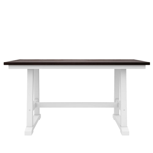 6-Piece Wood Dining Table Set with Long Bench and 4 Dining Chairs,