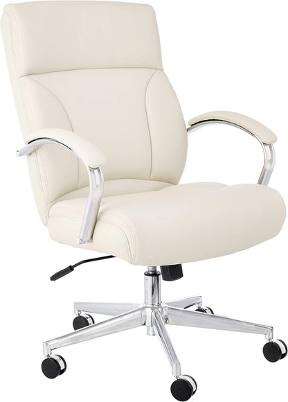 Ivory Executive Desk Chair With Oversized Cushion 275Lb