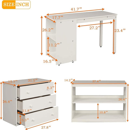 Twin Loft Bed With Rolling Desk And Storage For Small Rooms