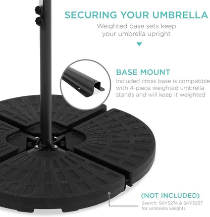 10Ft Offset Hanging Market Patio Umbrella W/Easy Tilt Adjustment,