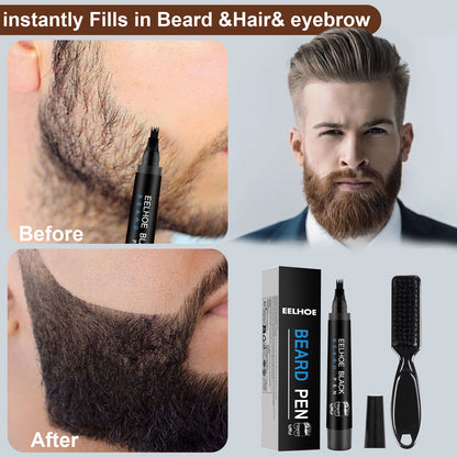 EELHOE Foreign Trade Cross-Border Beard Filler Pen Kit, Waterproof, Sweat Resistant, Makeup Free Beard Pen Beard Pen