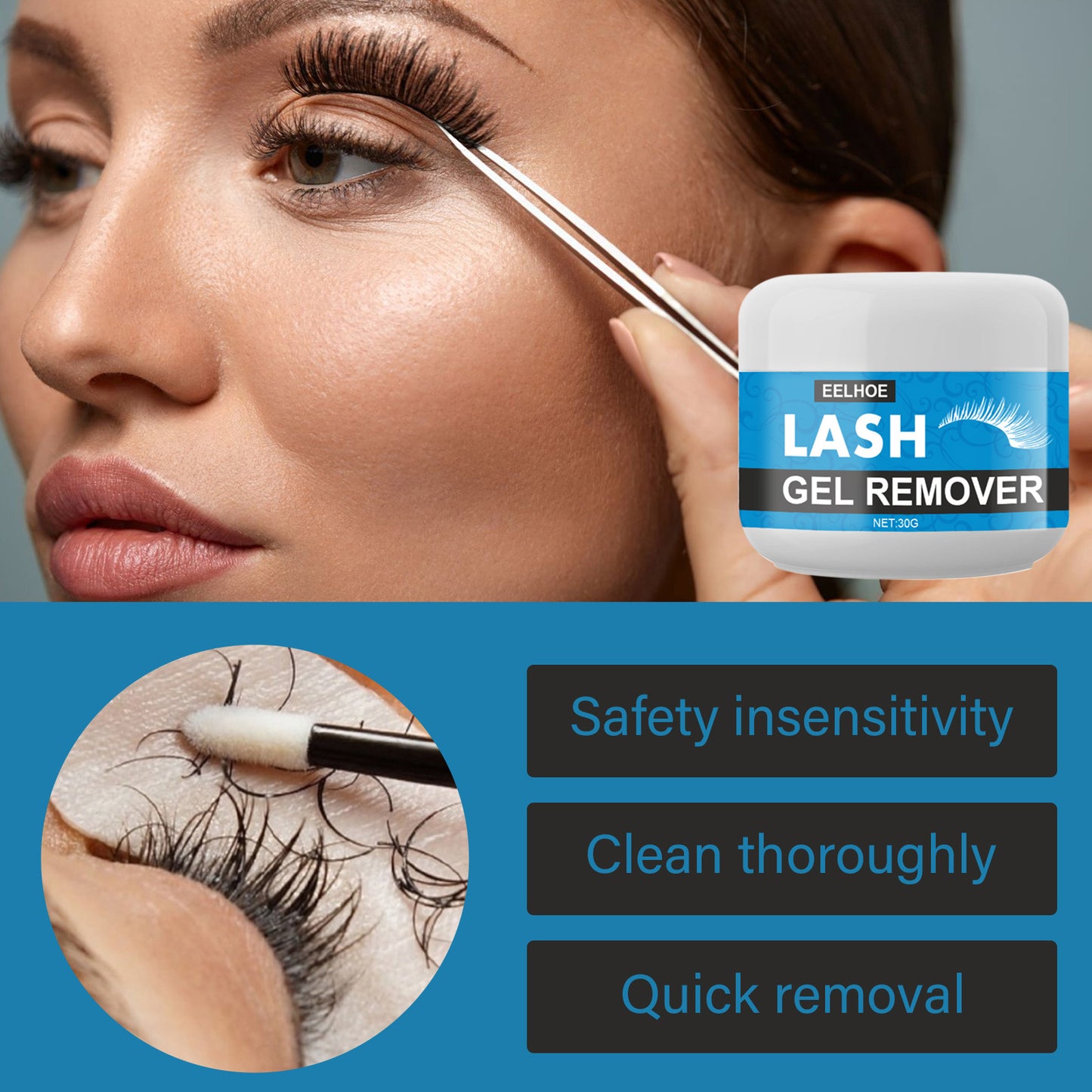 EELHOE Mascara Remover, False Eyelash Grafting Eyelash Removing Glue Removing Cream