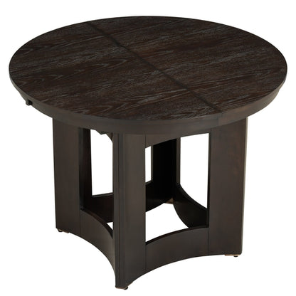 Farmhouse Extendable Round Dining Table Set for 4, 5-Piece Kitchen
