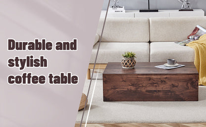 Modern Coffee Table – 39.3" Rectangular Accent Table with Textured