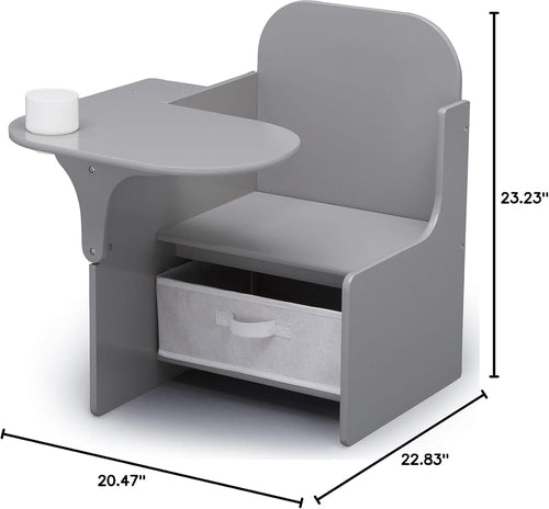 Mysize Chair Desk With Removable Cup Holder Grey Bin